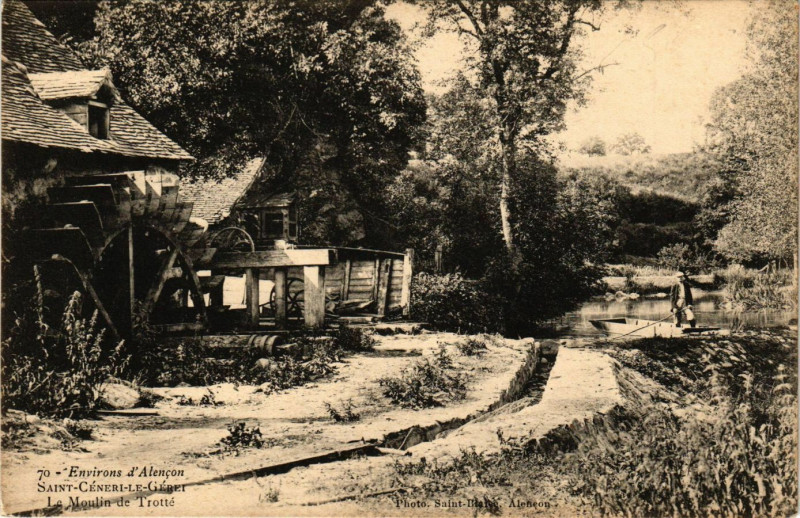 Carte postale ancienne Environs d'Alencon -Saint-Céneri-le-Géner - Le Moulin de Trotté à Ri