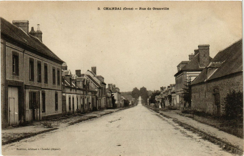 Carte postale ancienne Chandai(Orne) - Rue de Granville à Chandai