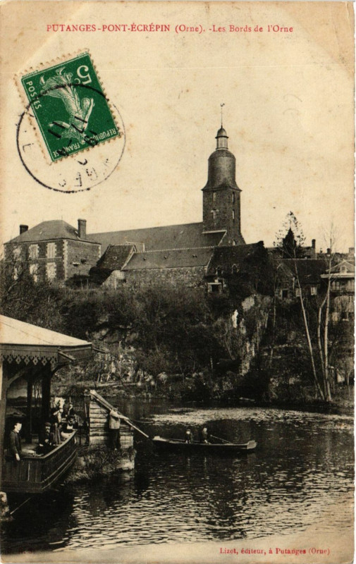 Carte postale ancienne Putanges-Pont-Ecépin (Orne) - Les Bords de l'Orne