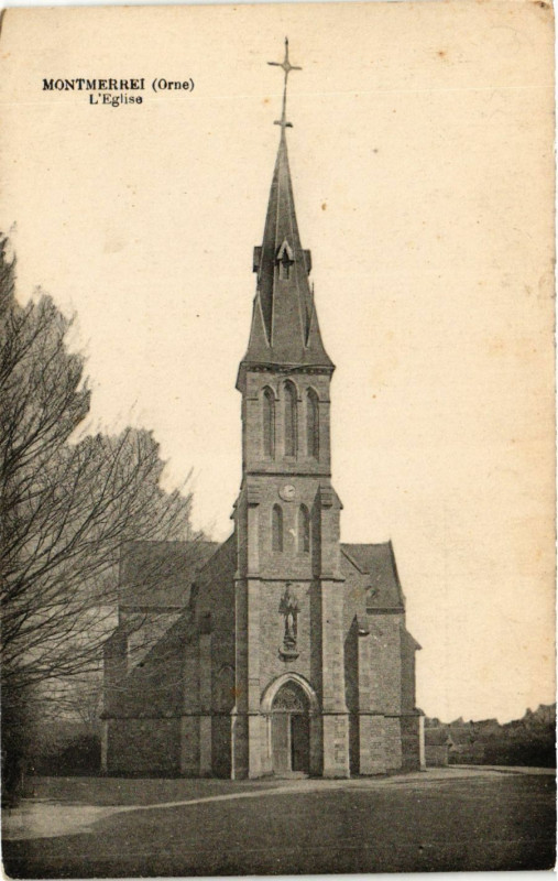 Carte postale ancienne Montmerei (Orne) - L'Eglise