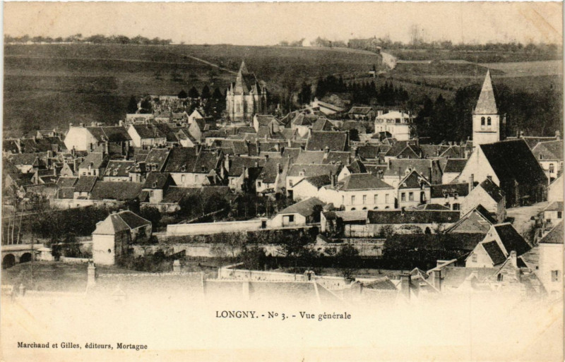 Carte postale ancienne Longny - Vue générale