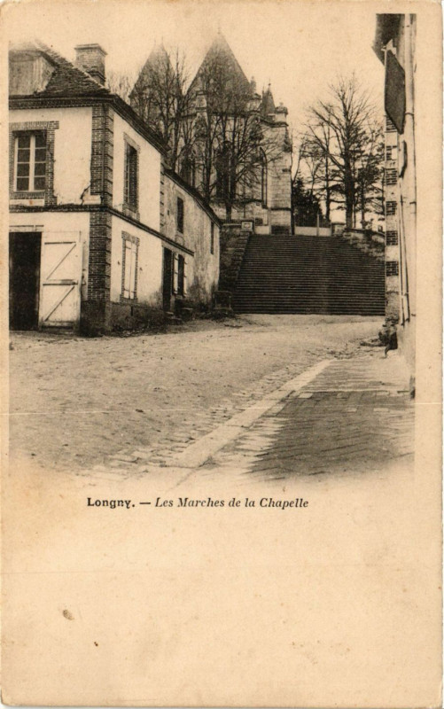 Carte postale ancienne Logny - Les Marches de la Chapelle