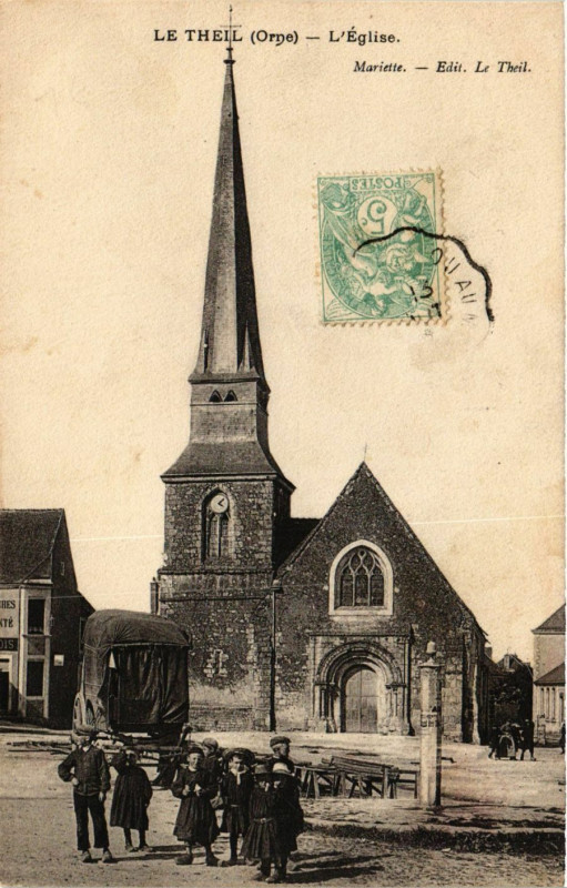 Carte postale ancienne Le Theil (Orne) - L'Eglise