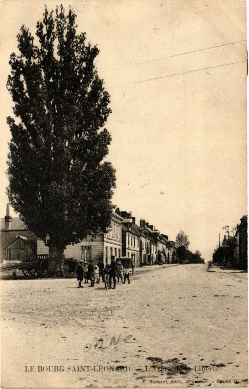 Carte postale ancienne Le Bourg Saint-Léonard - Le Arbre-de-Liberté à Sai