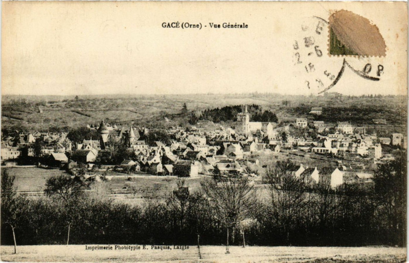 Carte postale ancienne Gacé (Orne) - Vue Générale à Gacé