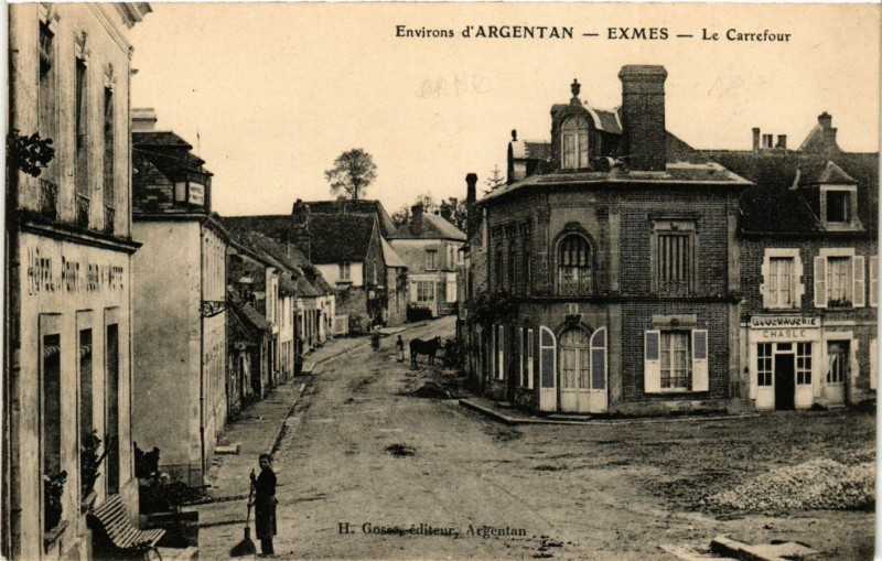 Carte postale ancienne Environs d'Argentan -Exmes - Le Carrefour à Argentan