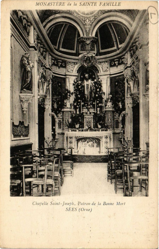 Carte postale ancienne Chapelle Saint-Joseph ,Patron de la Bonne Mort Sées (Orne) à Sées