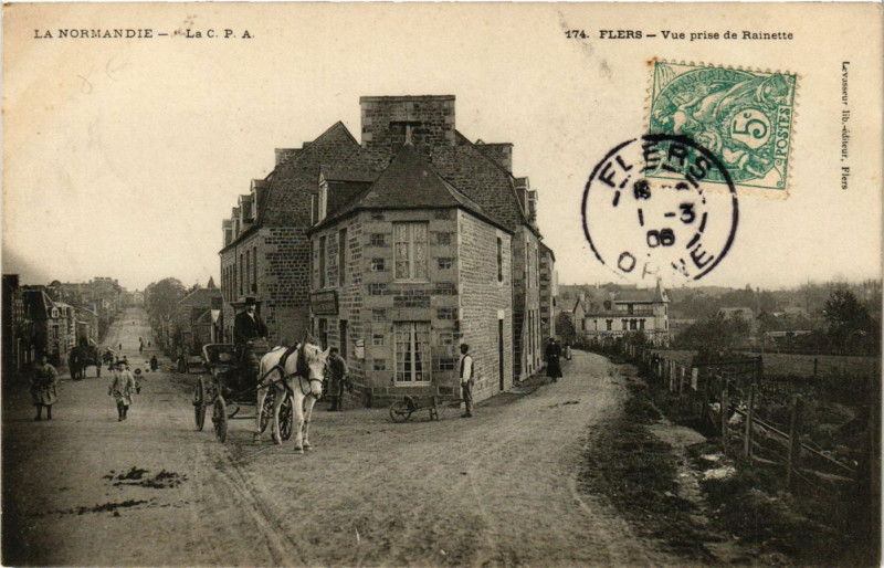 Carte postale ancienne Flers - Vue prise de Rainette à Flers