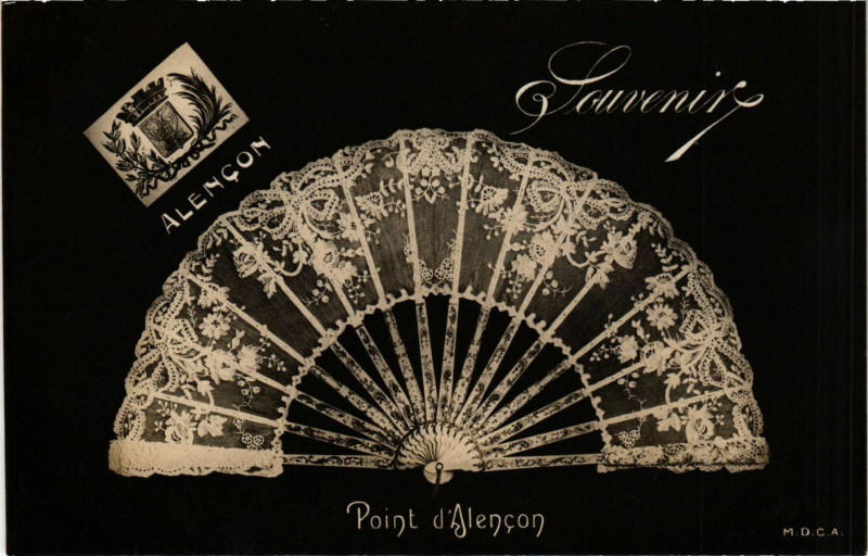 Carte postale ancienne Souvenir - Point d'Alencon