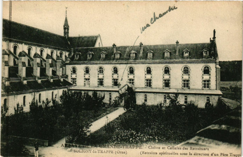 Carte postale ancienne Soligny-la-Trappe (Orne) - Cloitre et Cellules des Retraitants à Soligny-la-Trappe