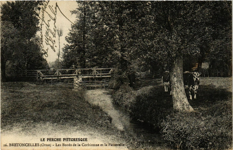 Carte postale ancienne Le Perche Pitt...Bretoncelles (Orne) - Les Bords de la Corbionne à Bretoncelles