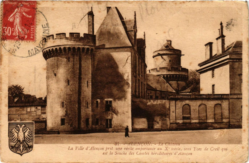 Carte postale ancienne Alencon - Le Cháteau - La Ville d'Alencon pris une récile ... à Alençon