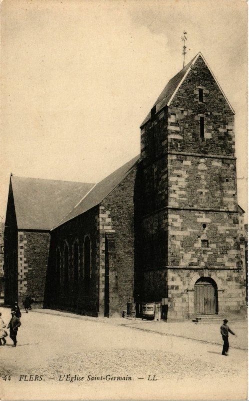Carte postale ancienne Flers -L'Eglise Saint-Germain à Flers