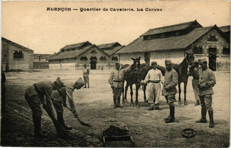 Carte postale ancienne Alencon (Orne) - Quartier de Cavaliere La Corves à Alençon