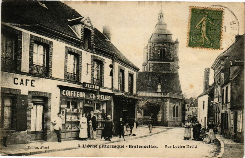 Carte postale ancienne Bretoncelles (Orne) - Rue Lucien David à Bretoncelles