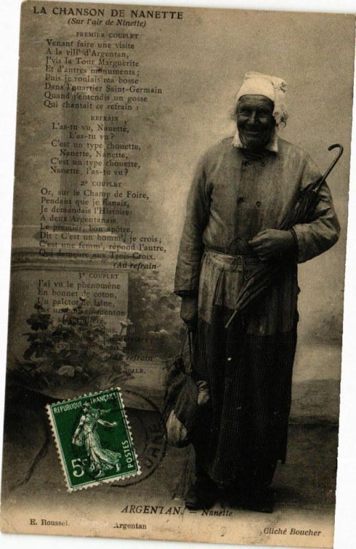 Carte postale ancienne Argentan - Nanette - La Chanson de Nanette à Argentan