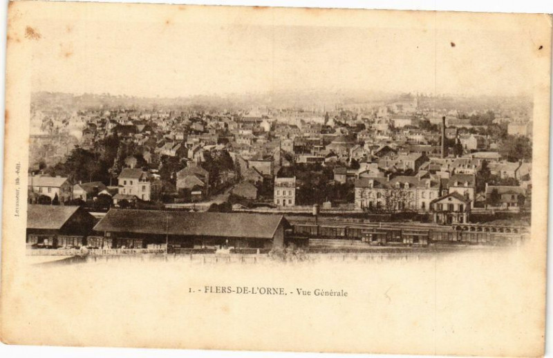 Carte postale ancienne Flers- de - l'orne .- Vue generale à Flers