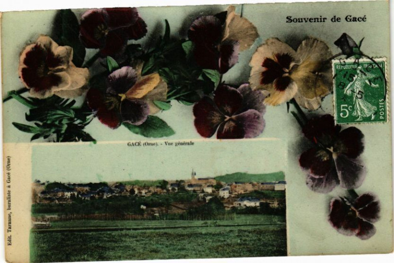 Carte postale ancienne Souvenir de Gace à Gacé