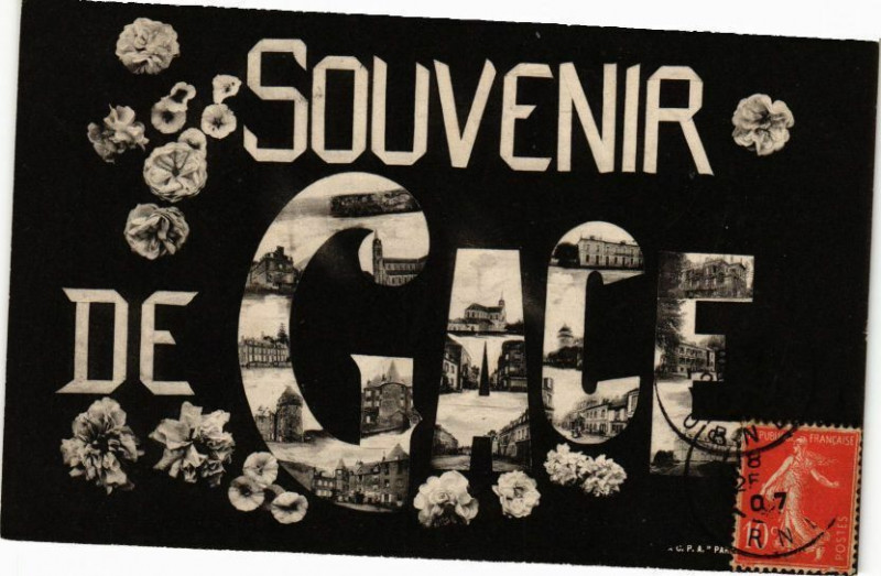 Carte postale ancienne Souvenir de Gace à Gacé