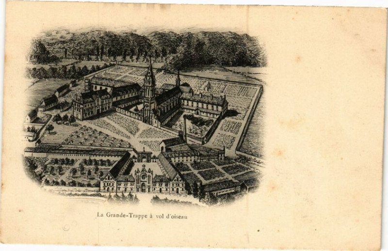 Carte postale ancienne La Grande Trappe á vol d'oiseau
