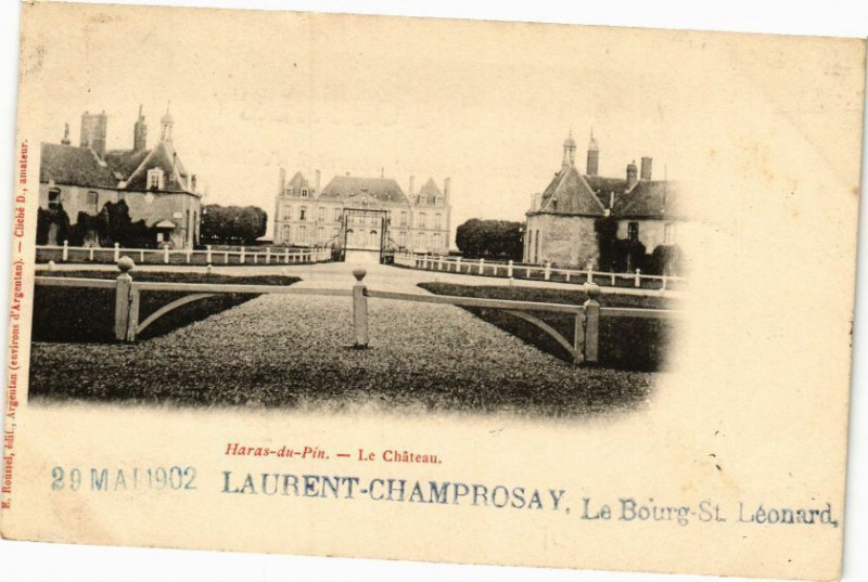 Carte postale ancienne Haras-du-Pin - Le chateau