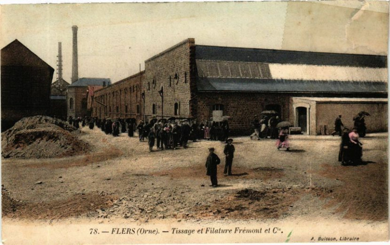 Carte postale ancienne Flers(orne) .- Tissage et filature fremont à Flers