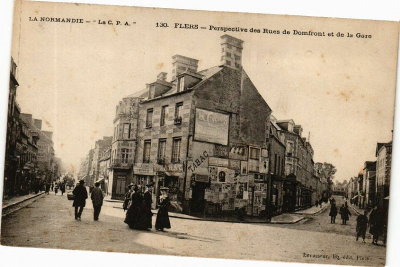 Carte postale ancienne Flers .- Prespective des rues de à Flers