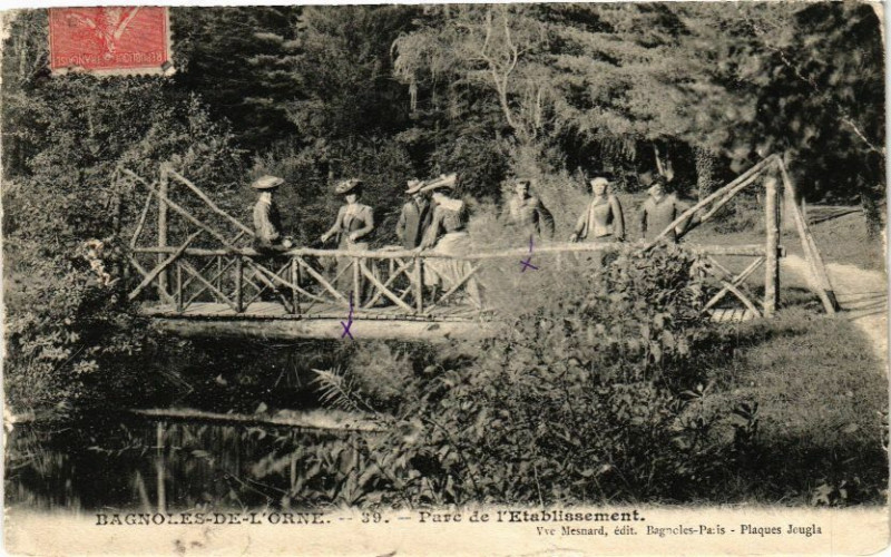 Carte postale ancienne Bagnoles-de-l'Orne- Parc de l'etablisement