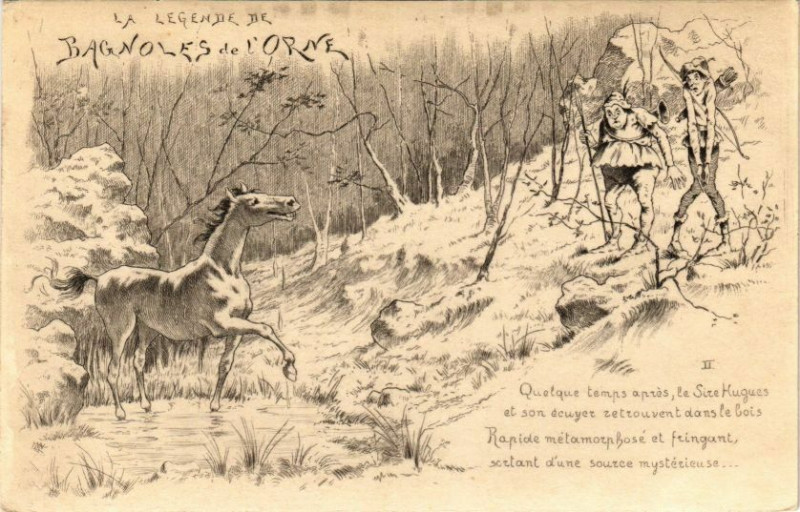 Carte postale ancienne Bagnoles-de-l'Orne - La legende de