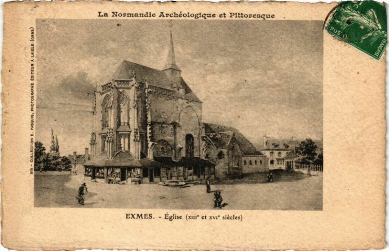 Carte postale ancienne Exmes - eglise
