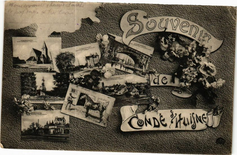 Carte postale ancienne Souvenir de Condé Huisne