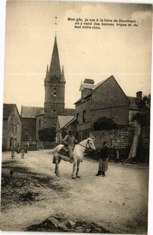 Carte postale ancienne Mon gas, je vas á la foire de Domfront