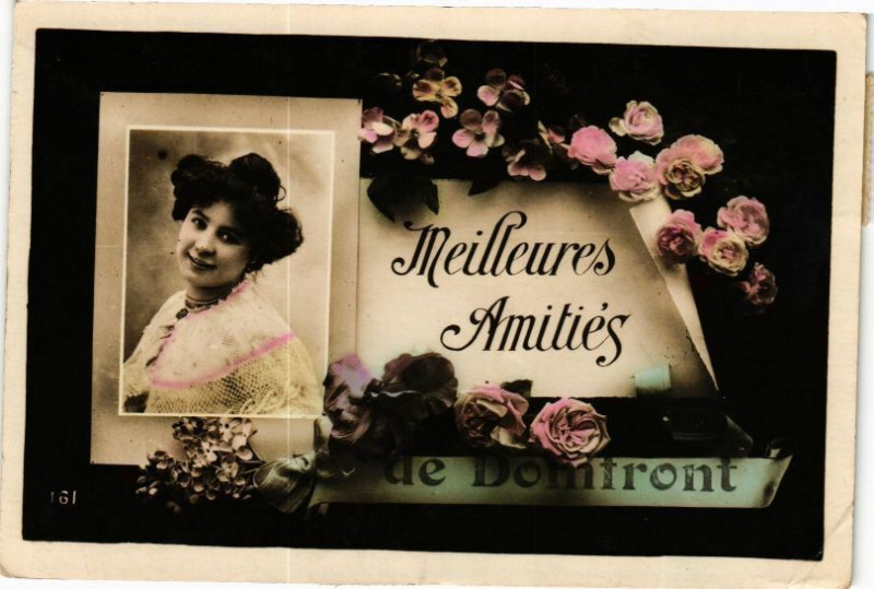 Carte postale ancienne Meilleurs amities de domtront