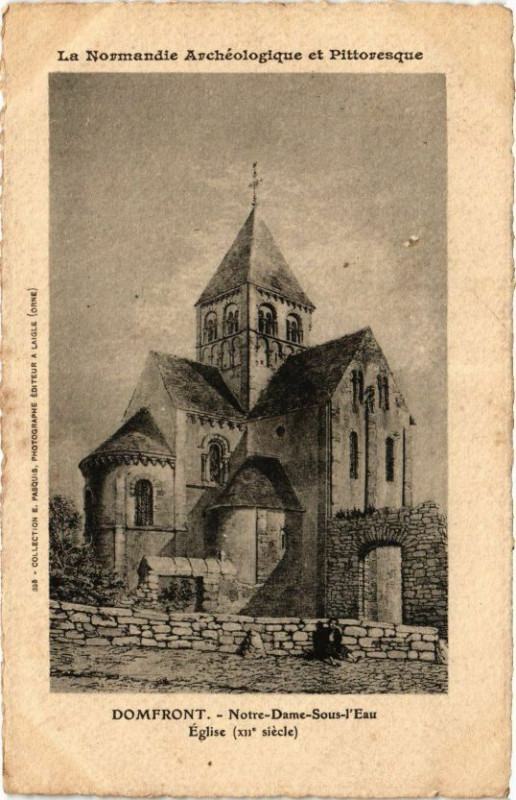 Carte postale ancienne Domfront - Notre dame sous l'eau