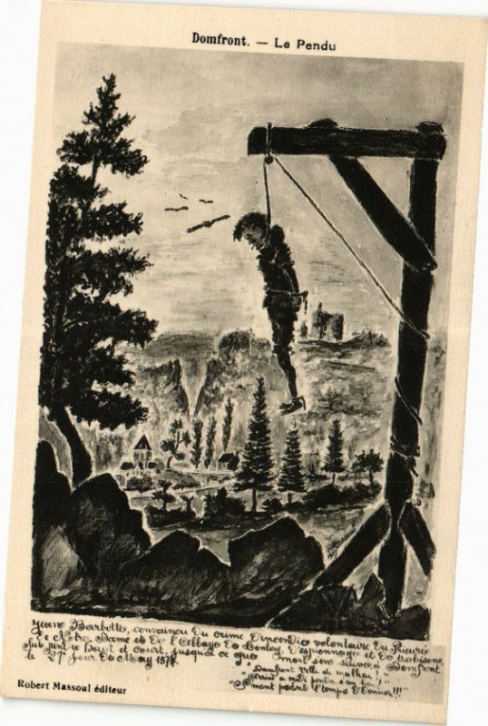 Carte postale ancienne Domfront - Le pendu
