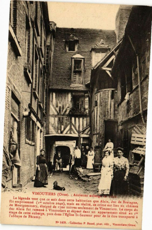 Carte postale ancienne Vimoutiers - aNCIENNE Auberge De L'Ecu à Vimoutiers