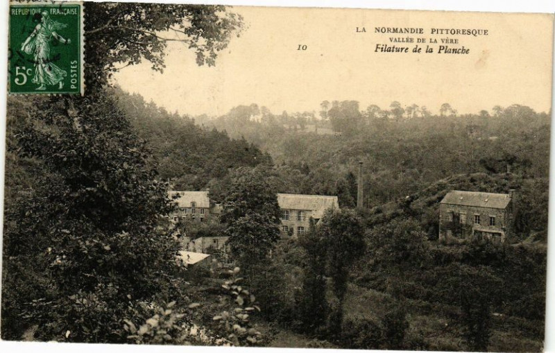 Carte postale ancienne Vallée de la Vére - Filature de la Planche