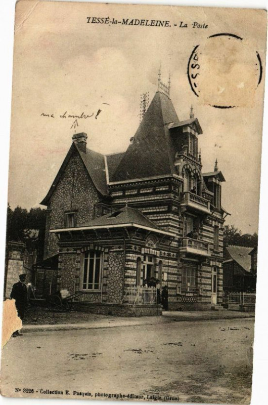 Carte postale ancienne Tessé-la-Madeleine - La Poste