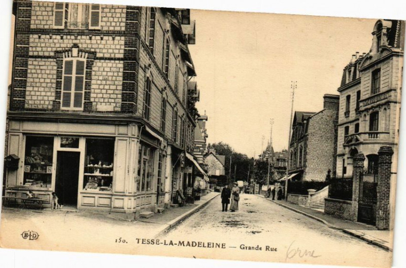 Carte postale ancienne Tesse-la-Madeleine - Grande rue