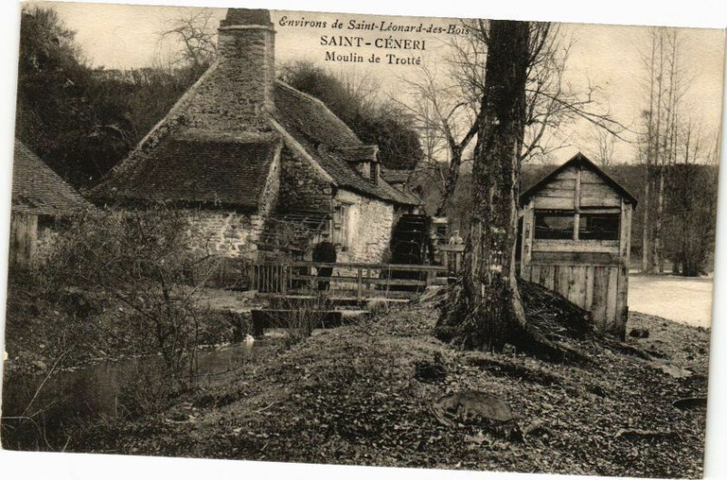 Carte postale ancienne Saint-Céneri - Moulin de Trotté à Ri