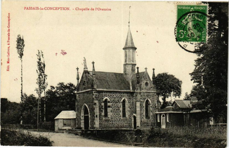 Carte postale ancienne Passais-la-cocception - Chapelle de l'oratoire à Sai