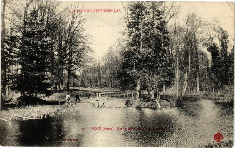 Carte postale ancienne Nocé - Etang du Chateau de Besulies