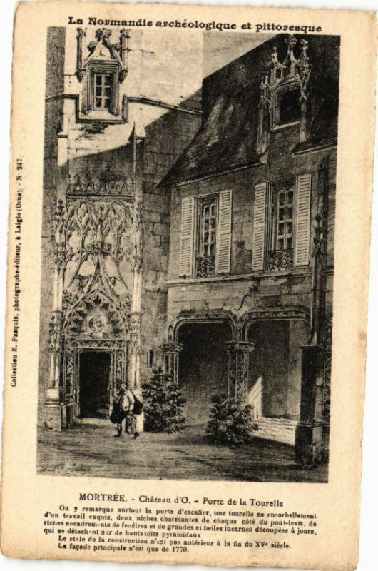 Carte postale ancienne Mortree - Chateau d'O - Porte de la Tourelle à Mortrée
