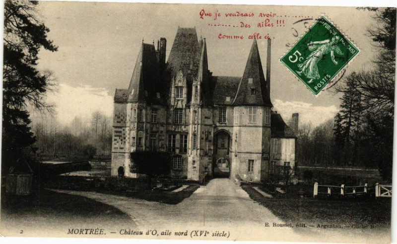 Carte postale ancienne Mortree - Chateau d'O - Aile Nord à Mortrée