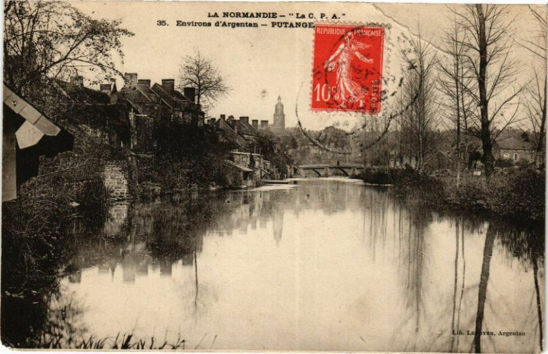 Carte postale ancienne Environs d'Argentan - Putange à Argentan