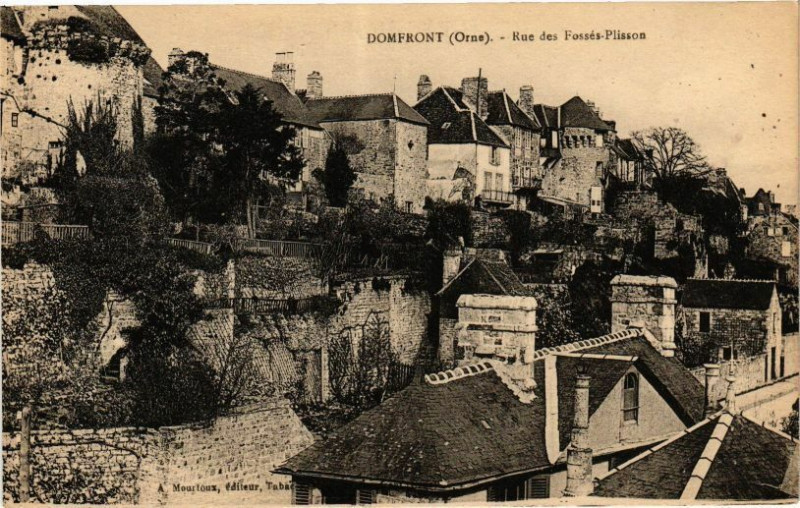 Carte postale ancienne Domfront - Rue des Fpssés-Plisson
