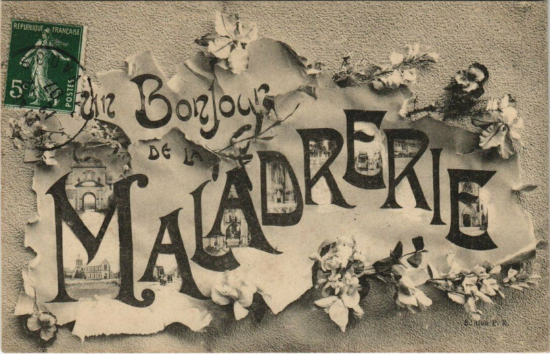 Carte postale ancienne Un Bonjour de la Maladrerie