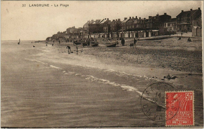 Carte postale ancienne Langrune - La Plage