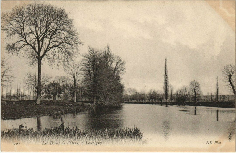 Carte postale ancienne Les Bords de L'Orne a Louvigny à Louvigny