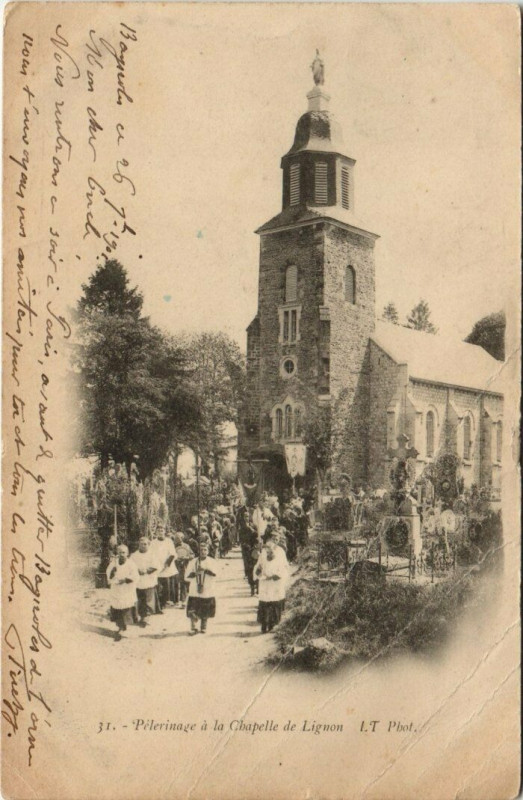 Carte postale ancienne Pélerinage a la Chapelle de Lignon
